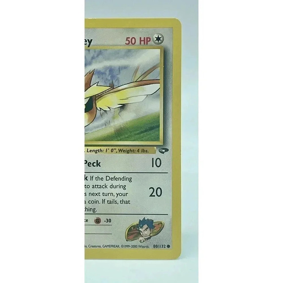Koga's Pidgey 80/132 Pokemon Gym Challenge Unlimited Non Holo Vintage 2000 LP/NM - Picture 3 of 6